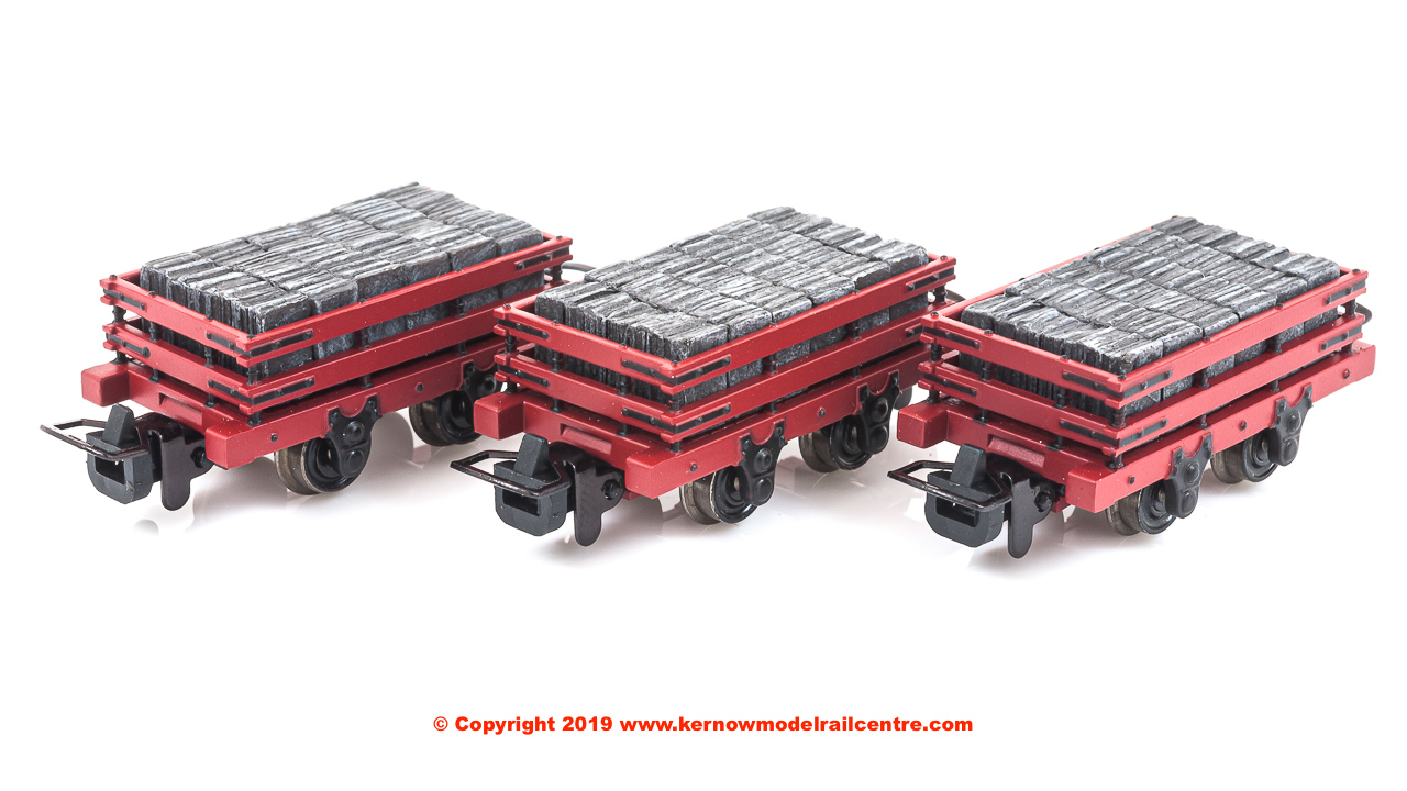 393-076 Bachmann Slate Wagons 3-Pack Red with Slate